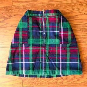 Girls Plaid Twill Zip Skirt - Milky Way